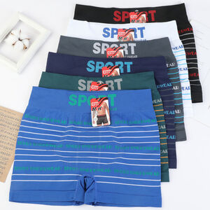 Boxer confort en polyamide à fines rayures et écritures