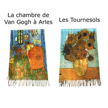 Écharpe Van Gogh réversible "La Chambre à Arles" & "Les Tournesols"