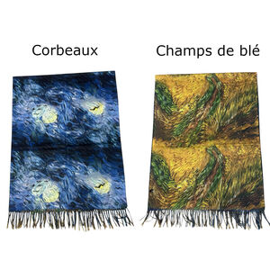 Écharpe réversible "Corbeaux et Champs de blé" de Vincent Van Gogh