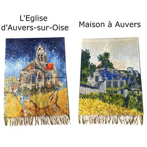 Écharpe réversible Vincent Van Gogh "L'Église d'Auvers" & "Maison à Auvers"
