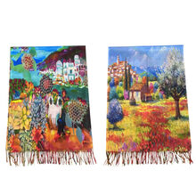 Écharpe réversible "Paysage méditerranéen" &"Jardin de fleurs"