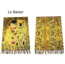 Écharpe réversible Gustave Klimt "Le Baiser" & motifs abstraits