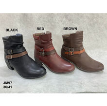 Bottine double bride à boucle autour de la cheville