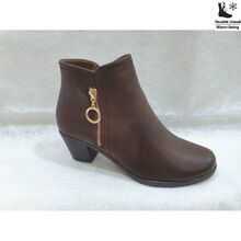 Botte en simili cuir marron avec fermeture éclair sur le côté taille 36-41