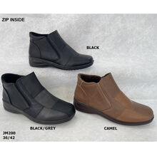 Boots design patchwork avec fermeture éclair et élastique