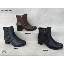 Boots zippées à talon haut de 5cm et dessus en synthétique