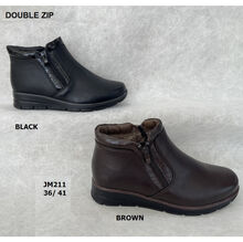 Bottine à glissière les 2 côtés et en garniture aspect croco