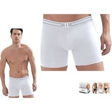 Boxer homme en coton blanc avec ceinture élastique logotée