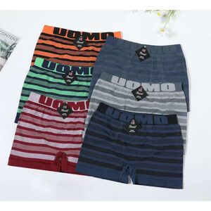 Boxer homme à motif de rayures horizontales avec ceinture logotée