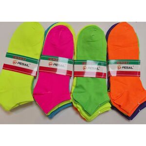 Socquettes de sport Pesail en coton pour femme en couleur fluo
