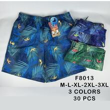Short de bain homme à motif grandes feuilles de palmier avec filet