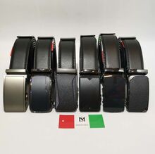 Ceinture en croûte de cuir de vachette à boucle automatique