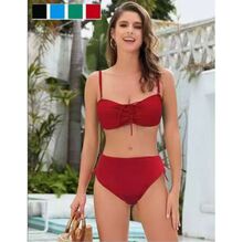 Bikini pour femme grande taille avec détail froncé par cordons de serrage