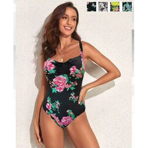 Maillot de bain une pièce à imprimé floral pour femme grande taille