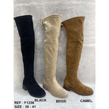 Cuissardes en suédine à laçage ajustable et finition dorée sur le talon