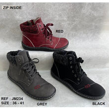 Bottillons confort fourrés avec un zip intérieur et à laçage frontal