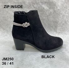 Bottines à talon avec zip intérieur et bande de strass à nœud scintillants