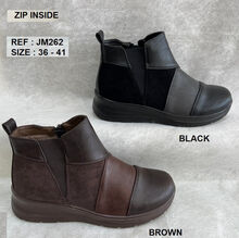 Bottines d’hiver bimatières à intérieur chaud avec zip intérieur et élastique