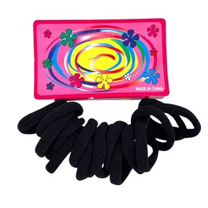 Carte de 16 élastiques à cheveux de couleur noire ø2,5 cm