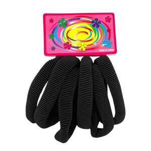 Carte de 6 élastiques à cheveux de couleur noire ø5 cm