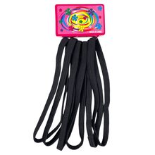 Carte de 6 élastiques à cheveux de type ruban noir ø11 cm