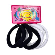 Carte de 6 élastiques à cheveux noir et blanc ø5,5 cm