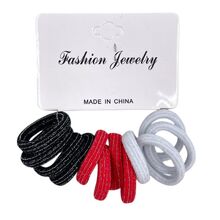 Carte de 12 élastiques à cheveux ø2 cm avec fils scintillants