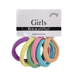 Carte de 6 élastiques à cheveux ø3,5 cm couleurs pastel mixtes