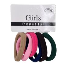 Carte de 6 élastiques à cheveux ø3,5 cm de couleurs variées