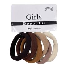 Carte de 6 élastiques à cheveux ø3,5 cm teintes neutres mixtes