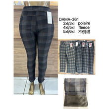 Pantalon carreaux à doublure polaire pour femme grande taille