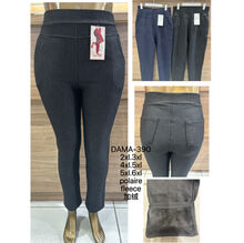 Pantalon coupe ajustée doublé polaire pour femme grande taille