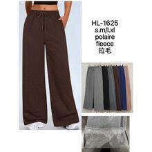 Pantalon coupe large fluide doublé polaire à deux poches côtés