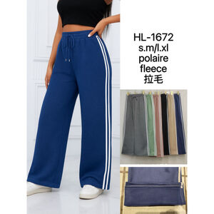 Pantalon de jogging  large doublé polaire avec deux bandes latérales