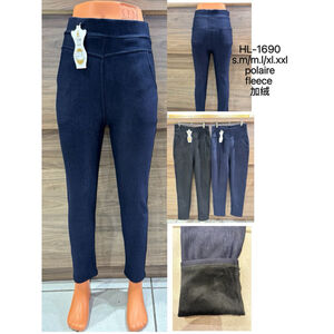 Pantalon jean doublé polaire avec coupe ajustée et taille haute