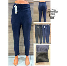 Pantalon jean doublé polaire avec coupe ajustée et taille haute