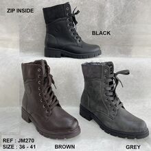 Bottines rangers doublées de fourrure avec zip côté intérieur