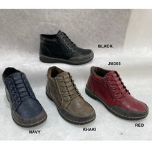 Bottines synthétiques avec laçage frontal et zip sur le côté extérieur