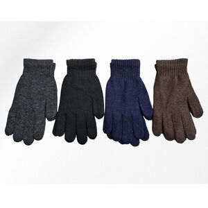 Gants en maille côtelée de motif uni moucheté pour homme