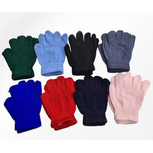 Lot de 12 paires de gants tricotés avec motifs unis pour enfant