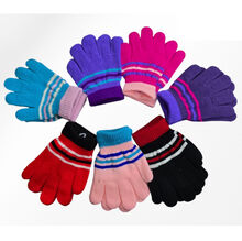 Gants colorés aux tons vibrants pour enfants à motif de rayures