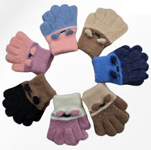 Gants épais et doux pour enfant avec un imprimé animalier chien en relief