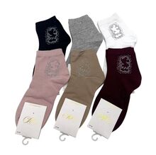 Chaussettes courtes  à motif scintillant  en strass argenté aux couleurs mixtes