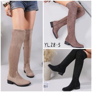 Bottes cuissardes en suédine équipées d'une fermeture éclair latérale taille 36 à 41