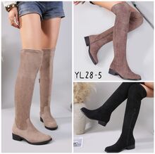 Bottes cuissardes en suédine équipées d'une fermeture éclair latérale taille 36 à 41