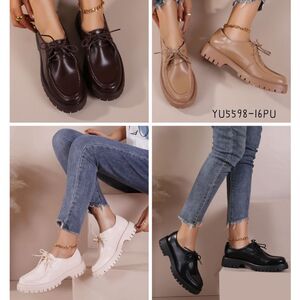 Derbies décontracté à lacet avec une semelle crantée à plateforme taille 36 à 41