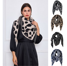 Foulard triangle épaisse en double face à motif léopard - 12 pièces