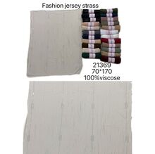 Écharpe unie en jersey avec des strass délicatement incrustés