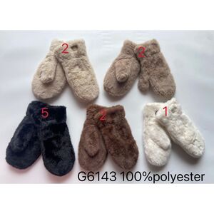 Moufles douces et chaudes en fourrure synthétique pour femme