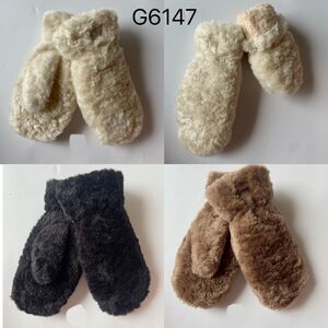 Moufles fourrure synthétique aspect mouton pour femme